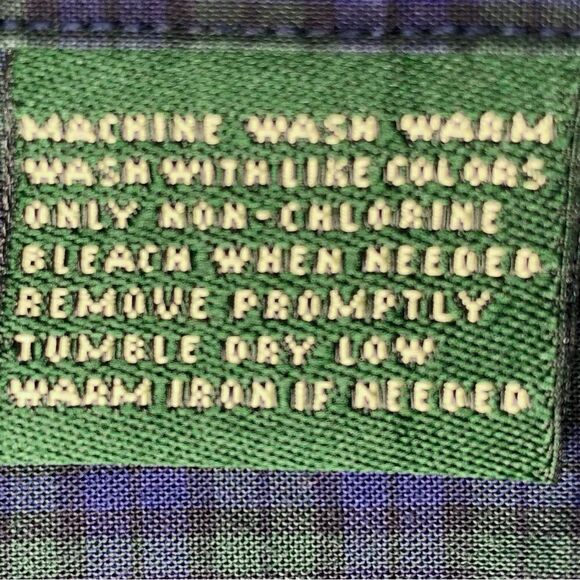Lauren Ralph Lauren Non Iron Plaid Button Down in Navy/Green Men’s 17 1/2-32/33 - Picture 6 of 6